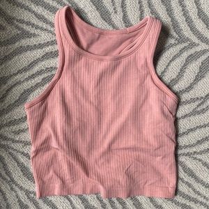 Lululemon 6 medium pink crop ebb to street tank